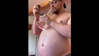 Sunday morning beer bloat and belly play