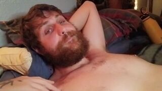 Dirty talking dom plays with his fat cock