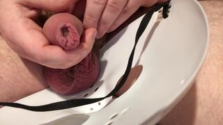 Foreskin Play and Mask Cum