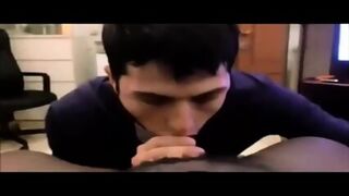 Dude Enjoys Sucking A Big Black Cock