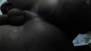 Black Twink Jerks cock and plays with dildo until cum