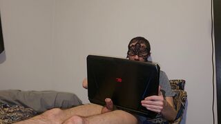 Laptop Dance Straight Edge This Cock Love It Screen Time Dangling Close Up Cock Twink Shorties