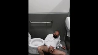 jerking sCaught weaty off bathroom public at work