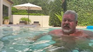 Fat step-daddy pissing and cuming all summer long captured on video