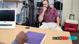 Big Bearded Cracker Needs Job So Has Interracial Sex With Black Casting Agent With Huge Cock