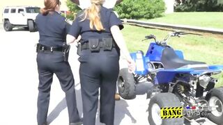 TWO WHITE Busty MILFS Sucking BIG BLACK COCK On Abandon