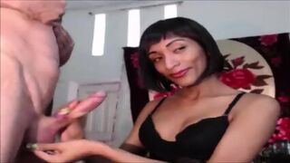 Black Tranny And Her White Lover Pelasing Each Other