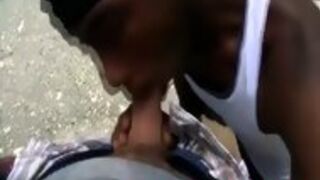 Black Dude Gets Interracial Gay Anal Sex Outdoors