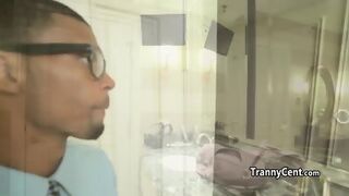 Shemale Fucking Hard Black Cock
