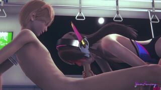 Overwatch Yaoi Femboy - D.va Handjob & Blowjob