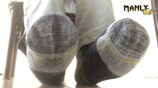 NOT AT THE DINNER TABLE! - SORRY COULDN’T HELP IT - CUM FEET SOCKS SERIES - MANLYFOOT