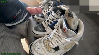13 Cumshots on trashed Nike Jordan 4