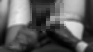 Wearing black tights straight on and masturbating with a Tenga egg.