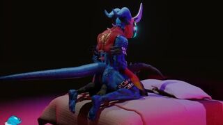 Flamedramon and Hybrid 2 Rock