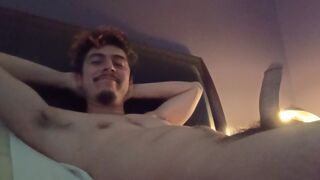 Handsome man big throbbing cock no hands