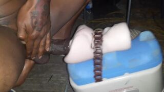 BIG cumshot from Pocket Pussy Machine