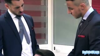 Muscle Gay Threesome With Facial