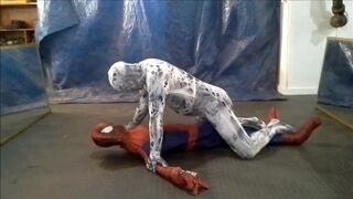 scary horny zentai spider vs spiderman