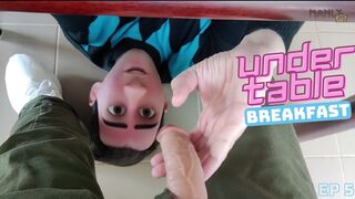 STEP GAY DAD - UNDER TABLE BREAKFAST - MUMS DOWNSTAIRS & STEP DAD IS HUNGRY SHOULD I HELP FEED HIM?