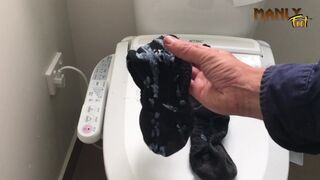 THICK WORK SOCKS - SPENT THE DAY SOAKED IN CUM - CUM FEET SOCKS SERIES - MANLYFOOT