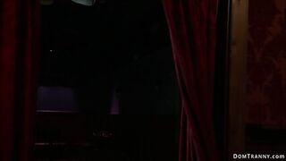 Shemale Sucks Cock Through Glory Hole