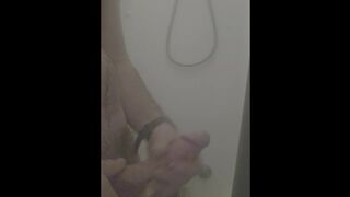 Shower time with a hard cock