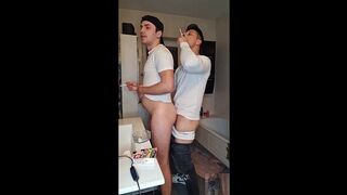 Gay boys wank, suck, smoke, fuck and cum twice