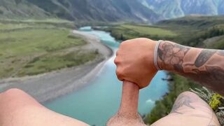 It was a beautiful day and I went out of town to the mountains