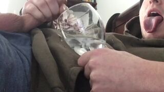 Self Facial Cum Eruption JOI - Camgirl impressed by Cum