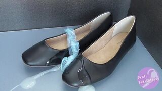 Shoe fetishism Black pumps and bukkake