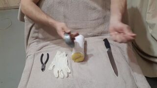 How to make and use a masturbator for men. Handmade anus. Artificial vagina. Cum inside!