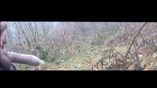 Jerk off in used condoms with strange sperm in forest 4